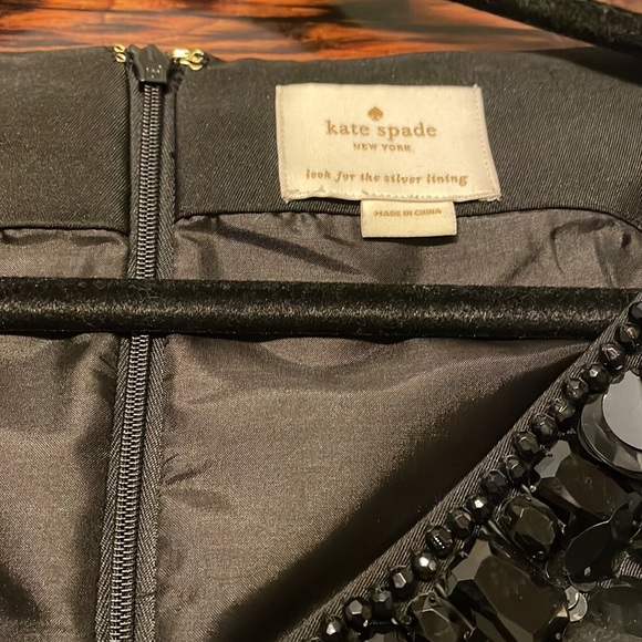 Kate Spade Black Cupcake Dress Embellished Neckline Size Small - Picture 7 of 16